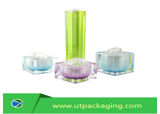 China 30g 50g Square acrylic jars for cosmetic cream packaging,50ml lotion bottle supplier
