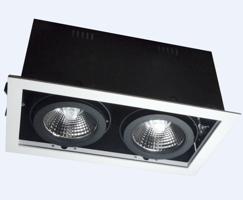 China Adjustable Square LED Recessed Downlight Aluminum Alloy Double Head Trim 2 * 7W supplier