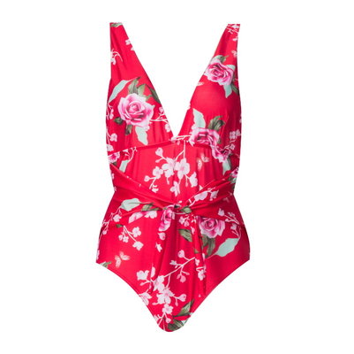 China Tiered Layer Tie a Knot Front Top With Low waist Bikini swimsuit high cut supplier