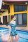 Plunge Neckline Tiered Layer Top With Shoulder Off One Piece Swimwear supplier