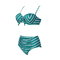 Tiered Layer Tie a Knot Front Top With Low waist Bikini swimsuit high cut supplier