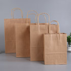 custom printing brown paper bags kraft paper food handle bag