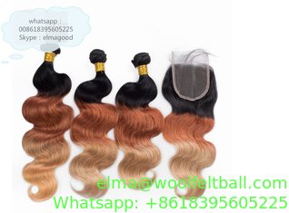 China Top Quality Popular Body Wave Human Hair Ombre, Mongolian Remy Hair supplier