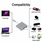 USB C Hub Adapter,3 in 1 Type C  dongle for MacBook/MacBook Pro, Google Chromebook with USB C Charging Port, 4K 