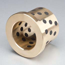 solid bushing, bronze with lubricant plugs embedded, Maintenance-free