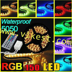 China 5M 3528 RGB Waterproof Flexible Strip 300 LED Light + IR remote controller supplier