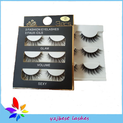 China Wholesale private logo package 3D False Eyelashes Silk Mink Eyelashes supplier