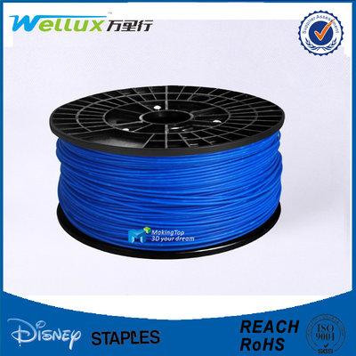 China Blue 3.0 mm 3D Printer Filament with Spool 185 deg B Type Translucent Color supplier