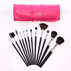 12pcs latest professional pink makeup brushes in PU bag  Cosmetic Brush Set professional makeup brushes