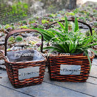 2016 new style wicker garden baskets square shape willow plant basket with handle