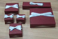 Red Paper Jewelry Boxes with ribbon, Paper Gift/Presentation Boxes