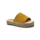 Women platform slippers with straw comfy slippers ladies outdoor shoes women casual flat shoes