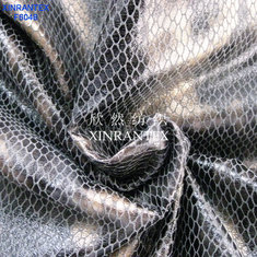 China F6048 artficial leather fabric 100% polyester suede with bronzing foil finish supplier