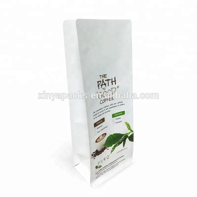 China High glossy prime quality custom printed white coffee beans packaging bag with one-way valve supplier