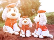 Toy,Plush Toy,Plush Stuffed Toy Beige Teddy Bear with Check Design Scarf and Paw and ear