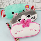 Custom Lovely Girls Fresh Pencil Bag Cute Plush Cartoon Pencil Case Animal Stationery Pen Bag For Kids Student