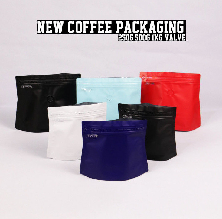 Custom Printed Laminated Material Zip lock large 250g/500g/1kg aluminum foil stand up pouch for coffee packaging bag
