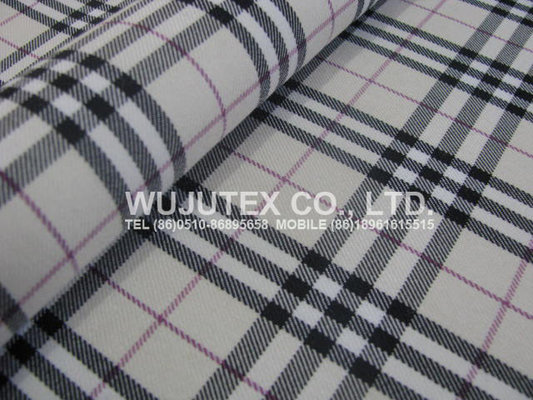 China TR spandex 75% polyester 23% rayon 2% span, check, weight 205g/sm excellent handfeel achieved. Art. WJY5324# supplier