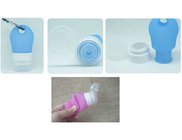38 ml Silicone Portable Liquid soap dispenser bottle with carabiner attached / Shampoo dispenser bottle