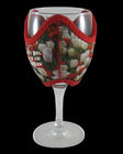 Decorative 3mm neoprene wine glass cooler with embroidery monogram logo