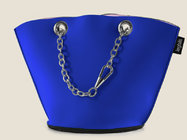 Recyclable customeized neoprene lady's bucket shopping bag with metal chain to carry
