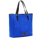 Touch me neopren tote bag with pu handle, whole body by embroidery line, PU leather piping