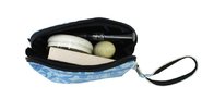 Strapped customized graceful neoprene cosmetic bag with / toiletry bag with nylon zipper