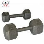 Fixed Hammertone Finish Solid Metal Cast Iron Hex Dumbbell
