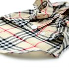 grid burberry style Pet Puppy Summer Shirt Pet Clothes T Shirt with button