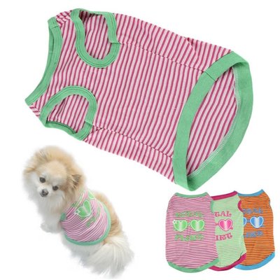 cheap stripe Pet Puppy Summer Shirt Pet Clothes T Shirt with printing