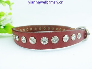 China dog leather diamond-collars supplier