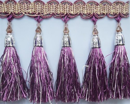 Noble hot selling high quality polyester AZO-free tassel fringes for curtain decoration