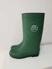 High quality Green color Wellington knee higher PVC safety boots work farm rubber rain boots