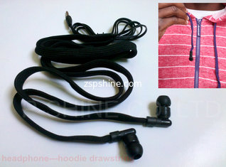 Washable headphone factory/manufacturer woven tap earphone for garment waterproof