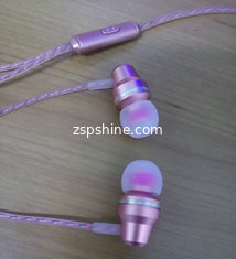 2017 best sellers metal earphone mobile-phone headphone in-ear earphone fashion pink headphone