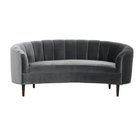 hot sale black velvet fabric lounges, curve sofa for living room