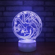 China 2018 Unique and innovative led table lamp, Acrylic 3D laser led lamp night light with special crackle base supplier