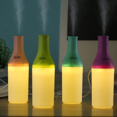 China Cool Bottle Led Humidifier Home Aroma Air Diffuser Purifier Atomizer essential oil diffuser difusor de aroma mist maker supplier