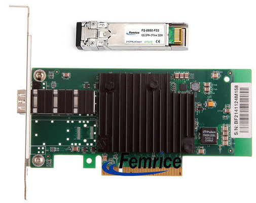 China Femrice 10G Gigabit Ethernet Server Interface LAN Card Single SFP+ Fiber Port INTEL 82599 Chipset With SM Transceiver supplier