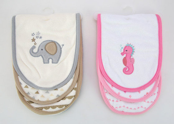 3 Pack Knitted Baby Burping Towels 6.25X18" 200GSM Strong Absorption