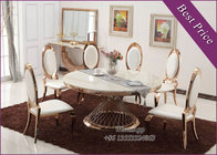 Luxury Gold Stainless Steel Dining Table with Chair For Sale (YS-4)