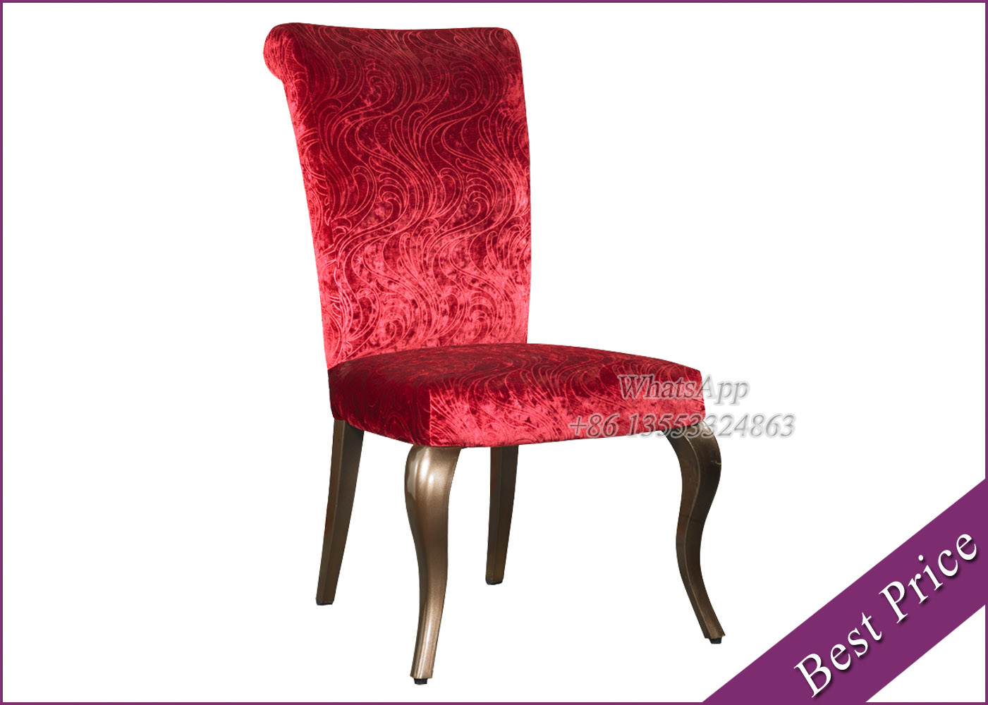 Furniture Exporter Modern Dining Chair With Red Fabric (YA-34)