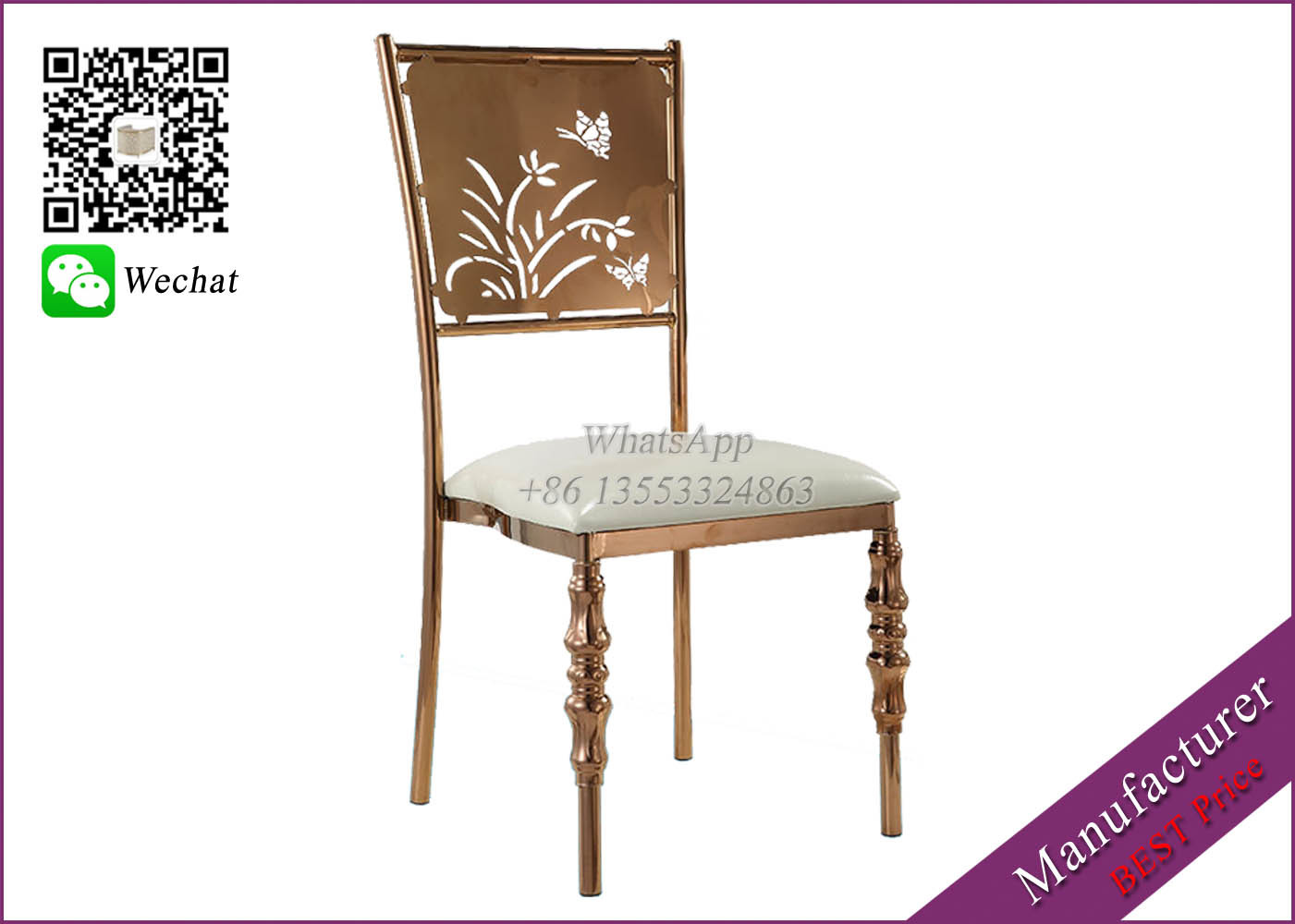 Furniture Manufacturer Wedding Chairs Rose Gold Color (YS-92)
