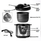Electric Pressure Cooker,Stainless Steel Black & Silver 7-in-1 Multi-Functional Pressure Cooker, 6Qt/1000W