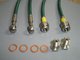 dot approved 1/8 sizes stainless steel braided brake line kit with end banjo fitting , female fitting supplier