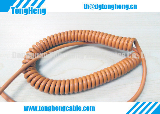 China High Strength Copper Spiral Wrapped Yellow Retractable Cable supplier