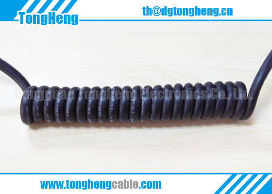China China Factory Custom Made High Rebound Resilience Black Coil Cable supplier