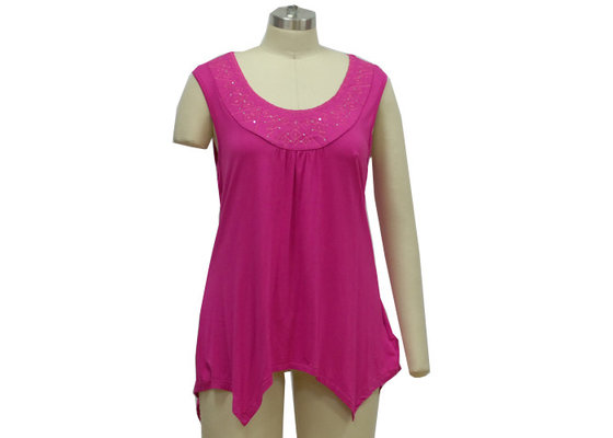 China Red Casual Womens Dressy Tank Tops , Ladies Camisole Vests With Sequines supplier