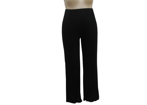 China Anti Pilling Black Wide Leg Ladies Casual Pants Jersey Outdoor Sports Wear supplier