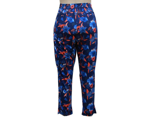 China Reactive Print Flowers Ladies Casual Pants Womens Summer Trousers For Travel supplier